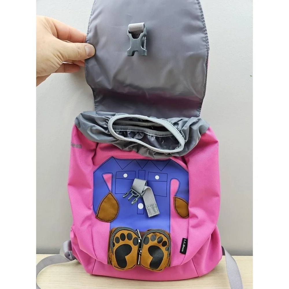 L.L.Bean Critter Pack Kids Backpack Bear Pink Cute‎ Animal Children's School Bag